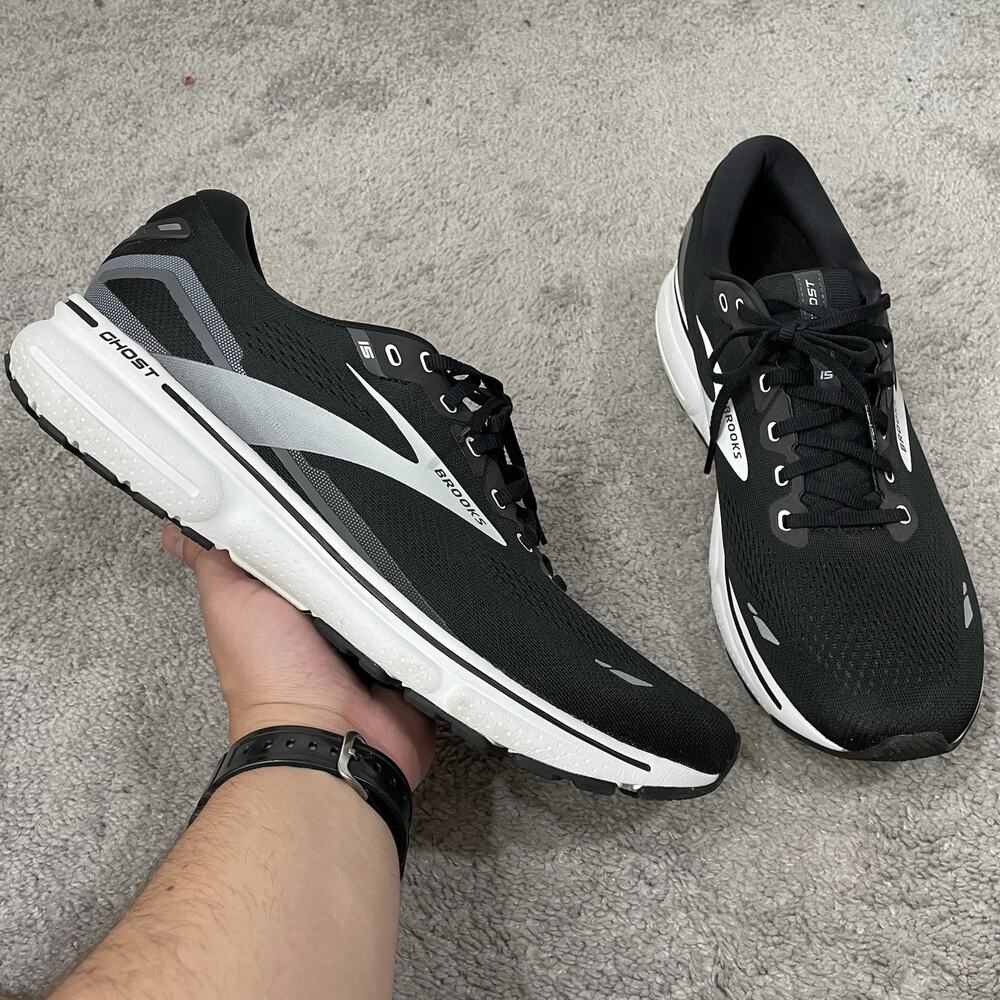 Brooks Ghost 15 Running Shoes Mens Size 14 D Black White 1103931D012